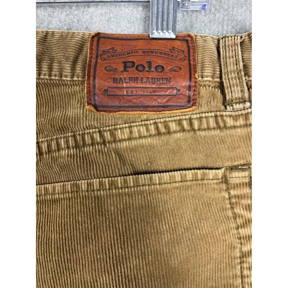 Polo Ralph Lauren Authentic Dungarees‎ Corduroy Pants 40x30 Tan Brown